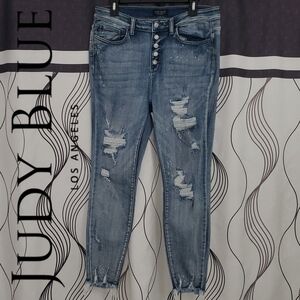 Judy Blue Skinny Fit Distressed Jeans Size 15/32